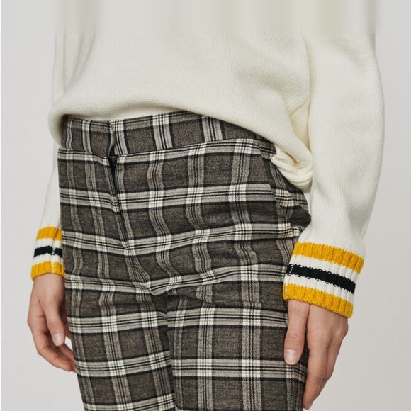 MAJE Carreaux Prity plaid wool blend pants (French size 38) - Picture 3 of 9